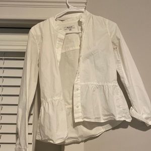 Madewell, white button, top